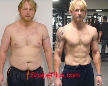 Dan-before-after-pics-Shape Plus Your personal trainer will create a weight loss and strength program for you