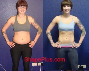 Emma before and after women's strength training program at Shape Plus