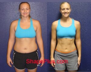 Laura C.'s transformation in women's weight loss training program at Shape Plus