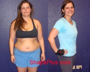 Laura S. before and after women's weight loss training program at Shape Plus