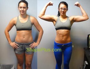 Missy H. before and after women's strength training program at Shape Plus