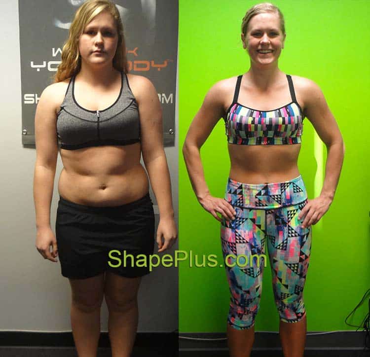 Before & after pics - Alyse makes herself a priority personal training at Shape Plus