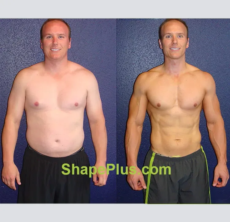 Jeremy’s before-and-after men’s strength training results at Shape Plus
