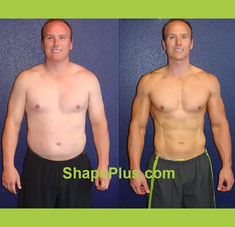 Jeremy before and after his Shape Plus personal training transformation