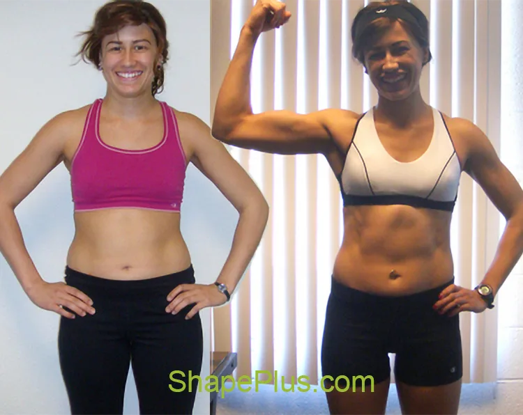 Ericka’s before-and-after women’s strength training results at Shape Plus
