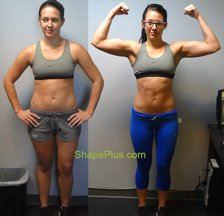 Missy’s before-and-after women’s strength training results at Shape Plus